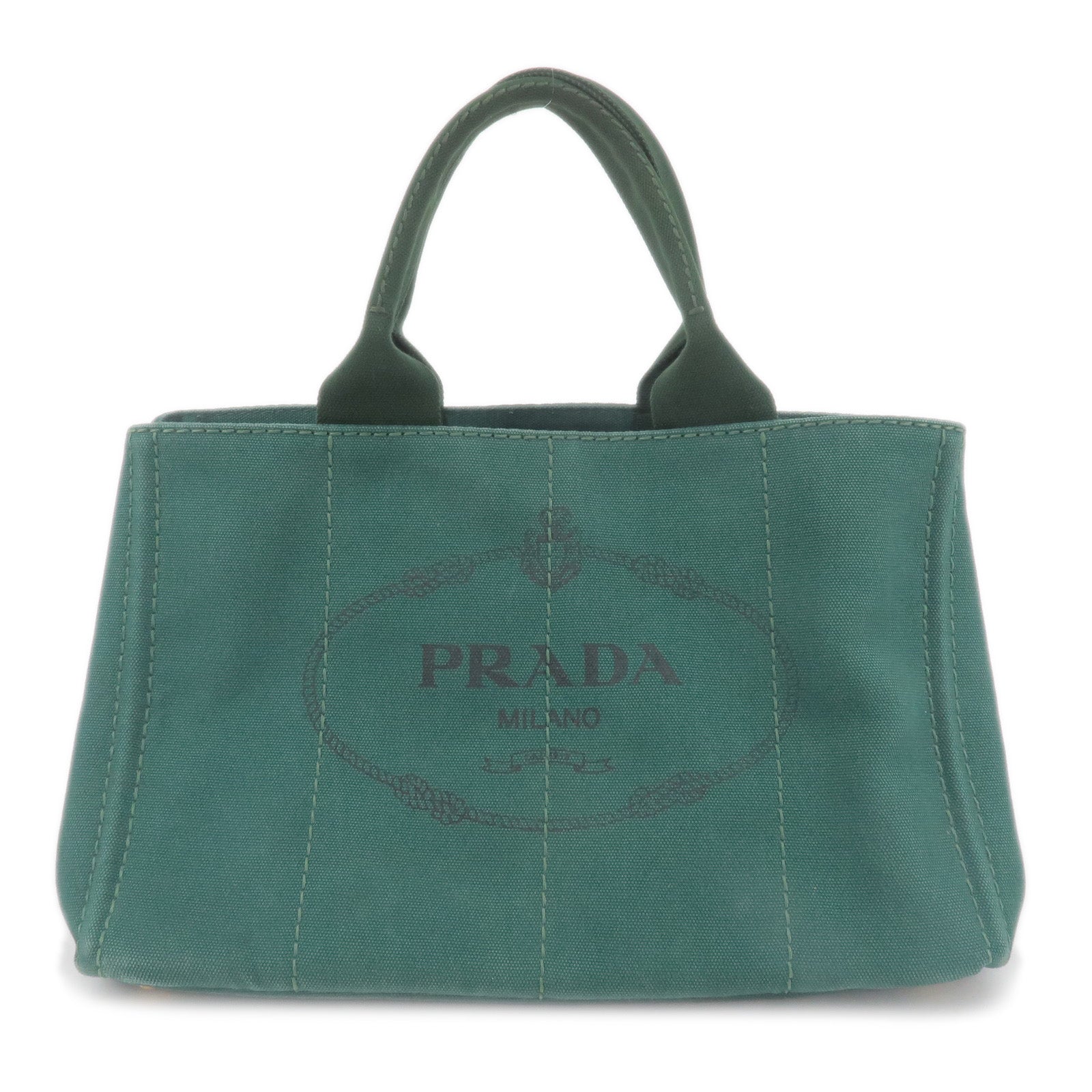Prada Prada Canapa Canvas Tote Bag Green Bn2642 35648