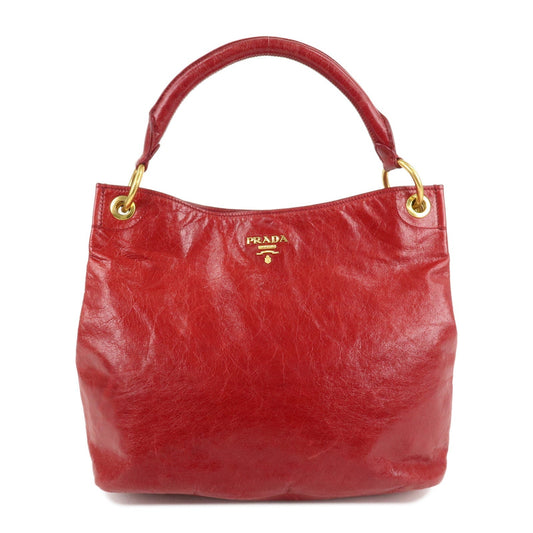 Prada Shoulder Bag One d Leather Red Logo