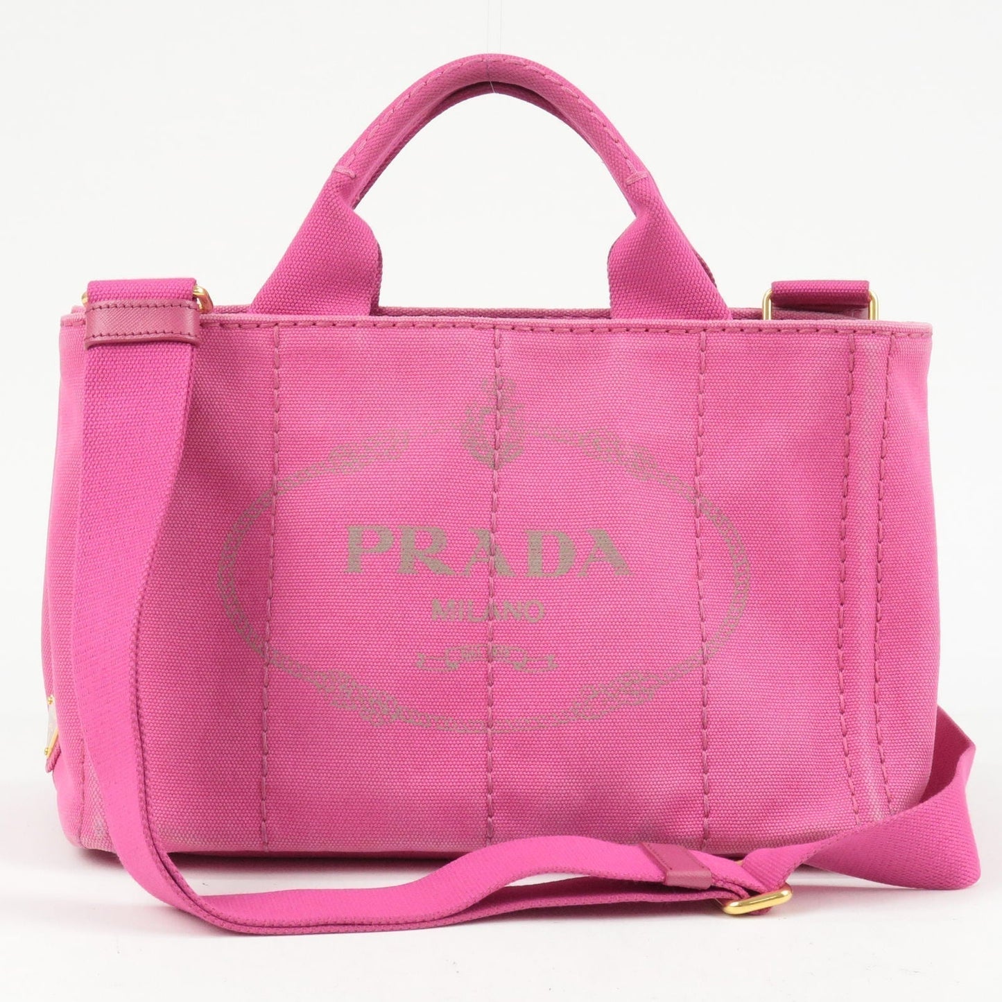 Prada Prada Canapa Mini Canvas 2Way Bag Shoulder Bag Pink 36016 14