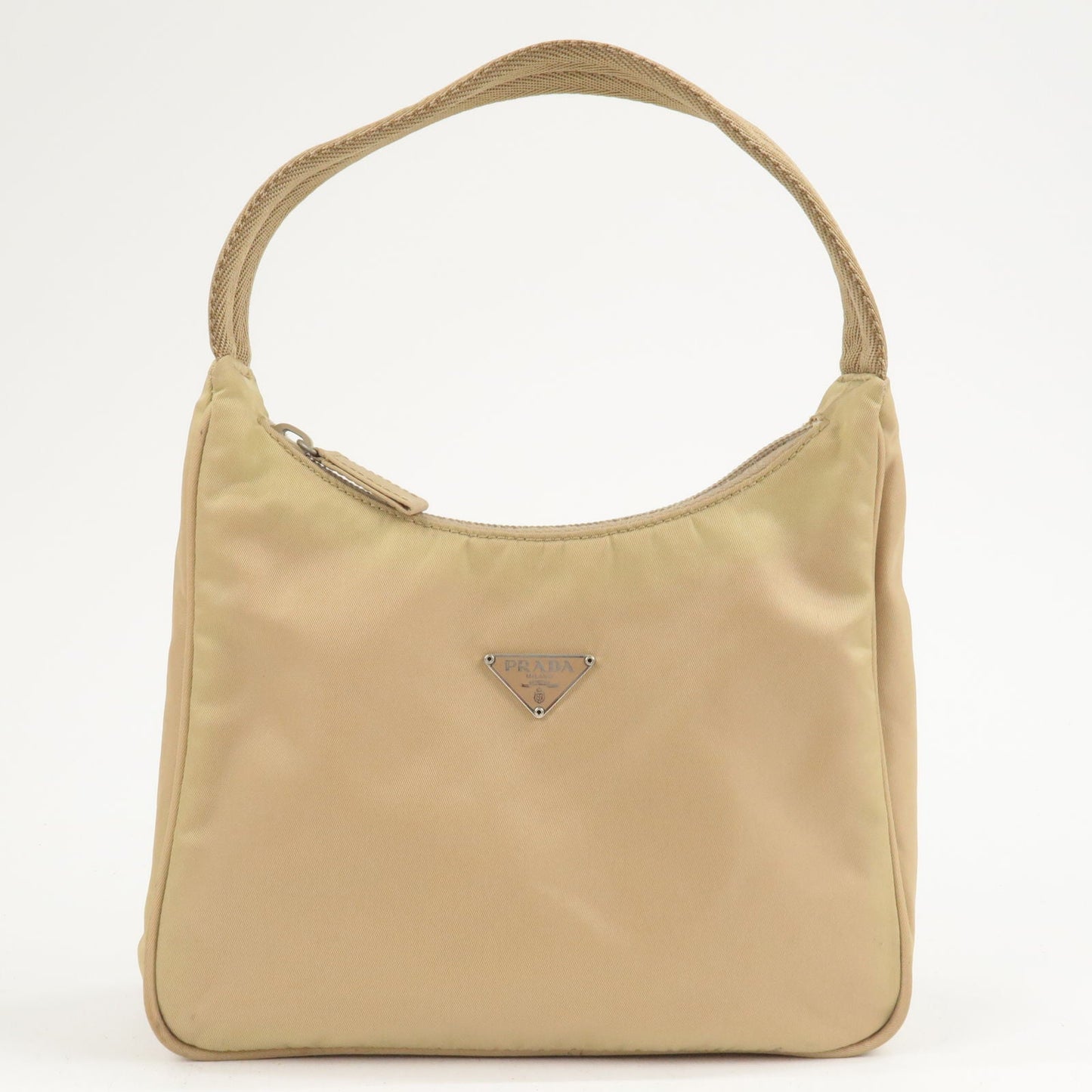 Prada Prada Logo Nylon Hand Bag Pouch Beige 36200 Travel Bag
