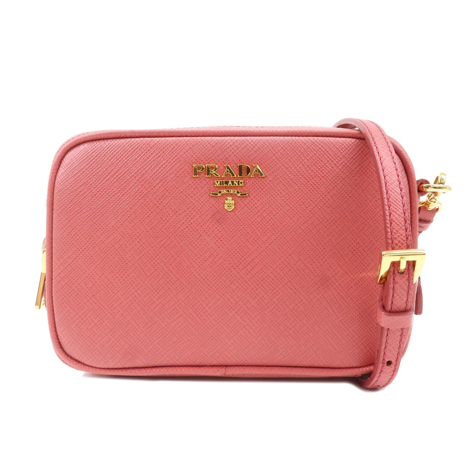 Prada Prada Logo Leather Crossbody Shoulder Bag Pink 1N1674 Crossbody Bag