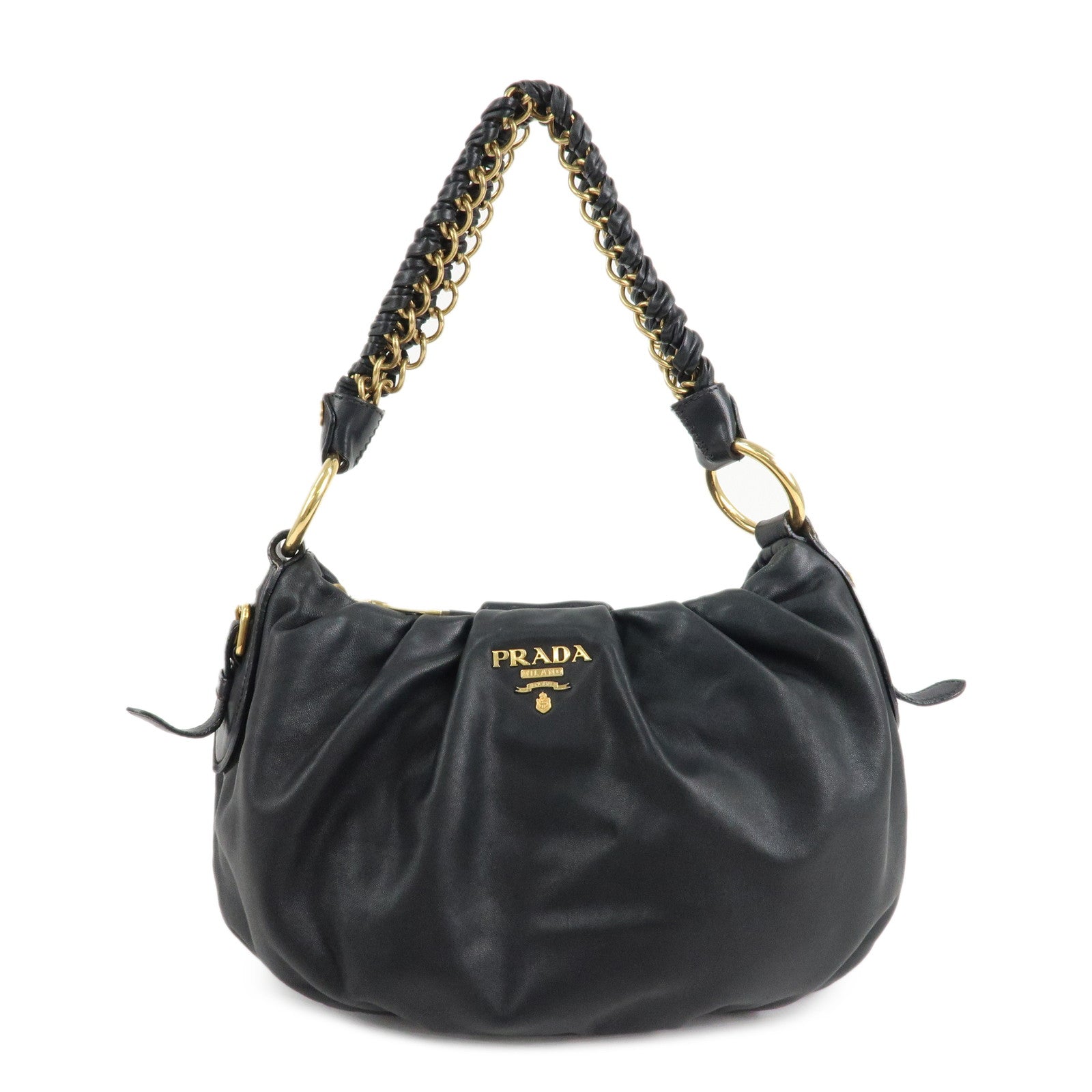 Prada Shoulder Bag 2Way Hand Bag d 2 Leather Black