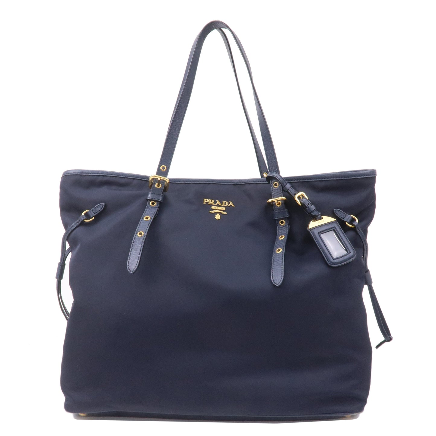 Prada Prada Nylon Leather Tote Bag Shoulder Bag Navy