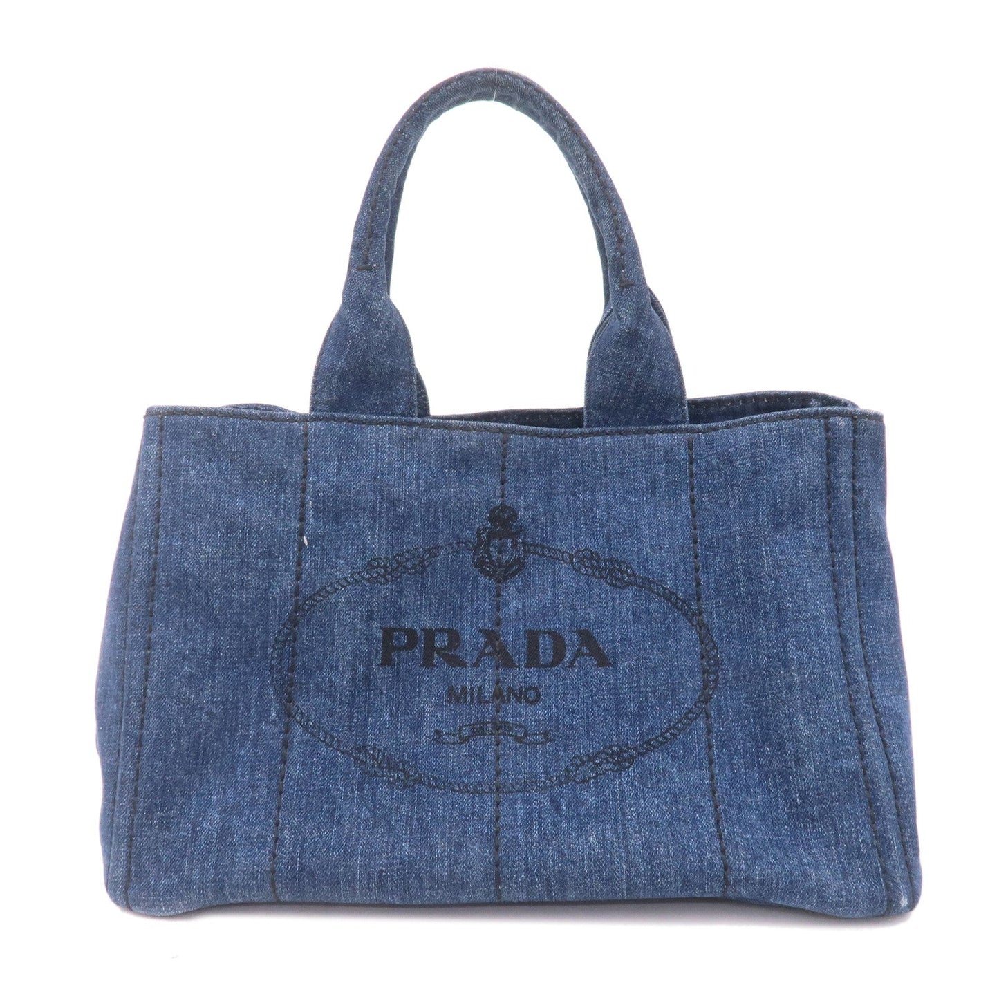 Prada Prada Canapa Logo Hand Bag Tote Bag Blue