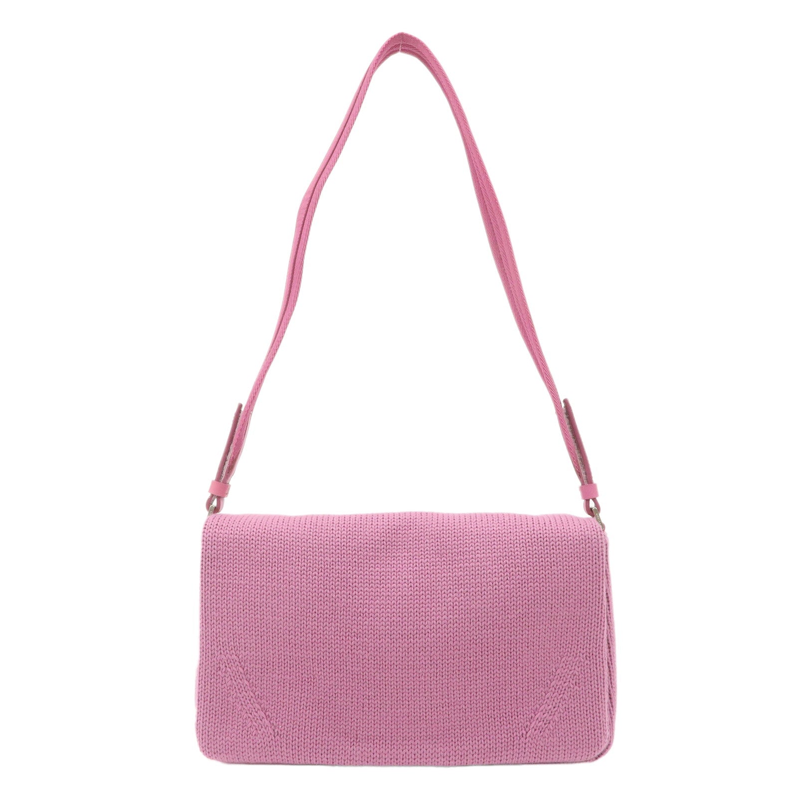 Prada Shoulder Bag Wool Lavender d Leather Purple