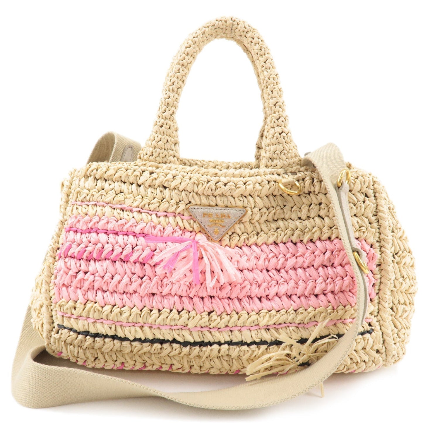 Prada Prada Raffia Canapa 2Way Bag Hand Bag Shoulder Shoulder Bag
