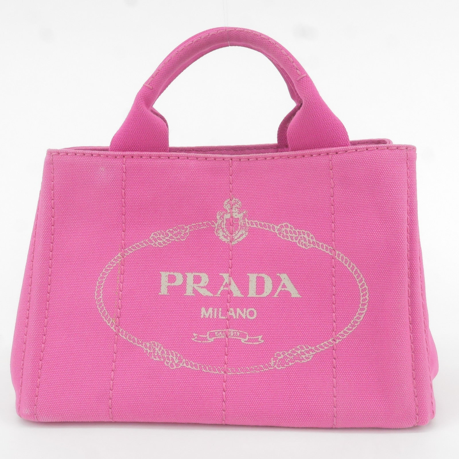 Prada Prada Canapa Mini Canvas Tote Bag Pink Bn2439