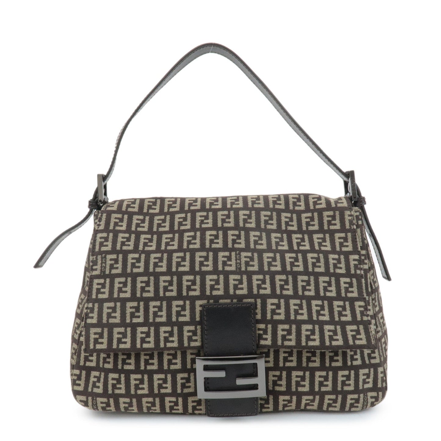 Fendi Shoulder Bag Mamma Baguette Zucchino d 3 Leather Canvas