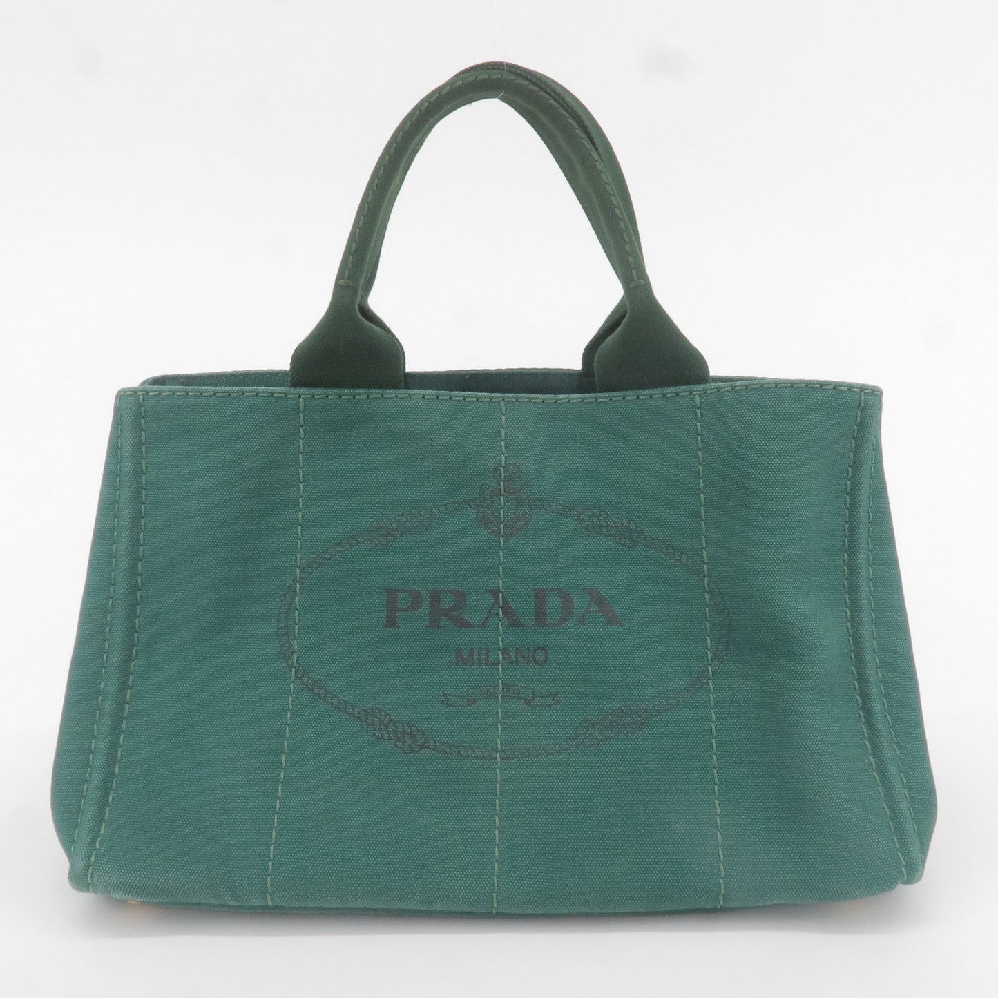 Prada Prada Canapa Canvas Tote Bag Green Bn2642 35648