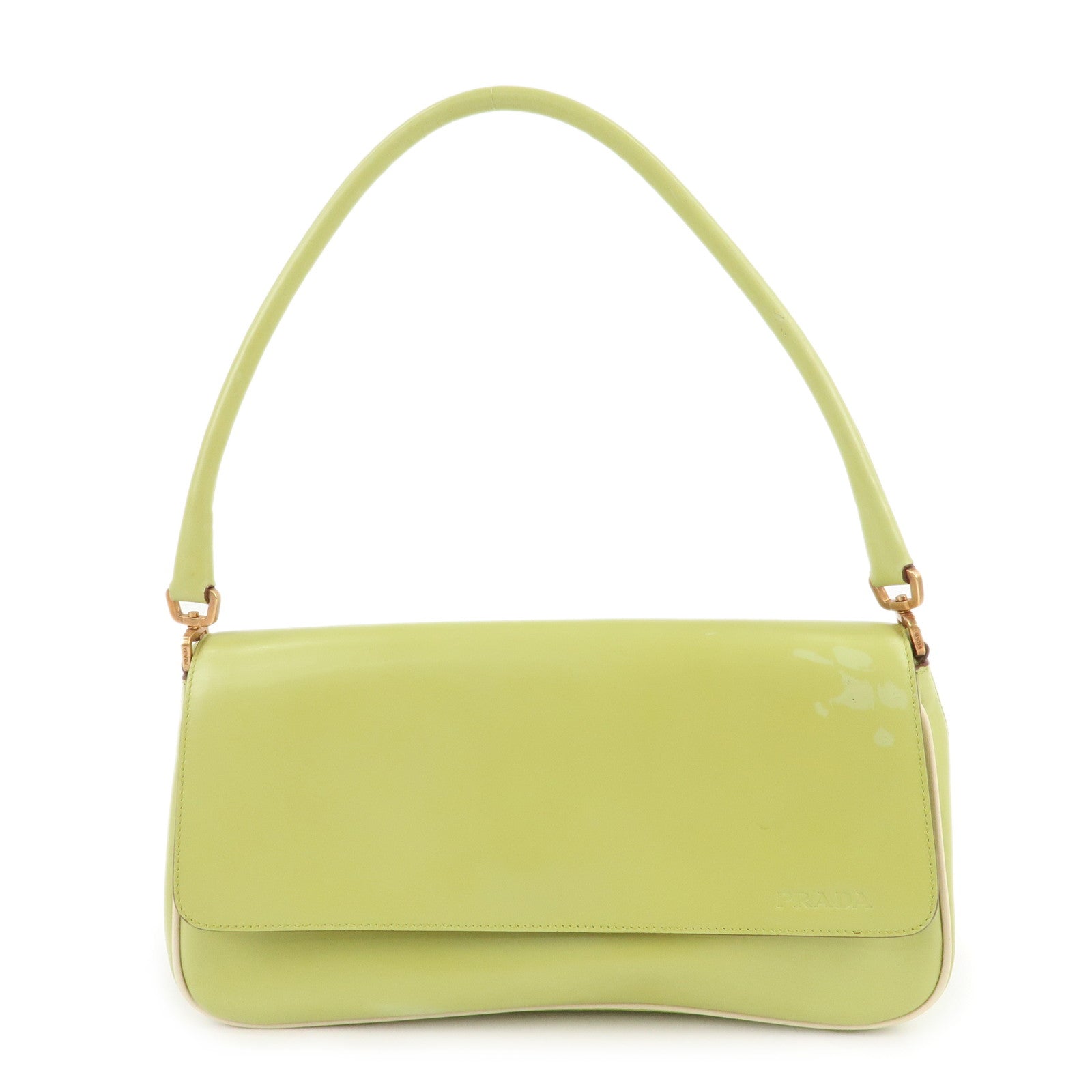 Prada Shoulder Bag Hand Bag Light d Leather Green
