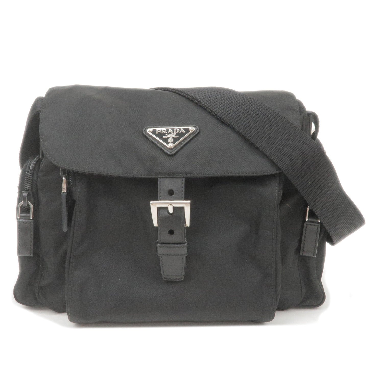 Prada Prada Logo Nylon Leather Shoulder Bag Nero Black Bt0501 36662 14