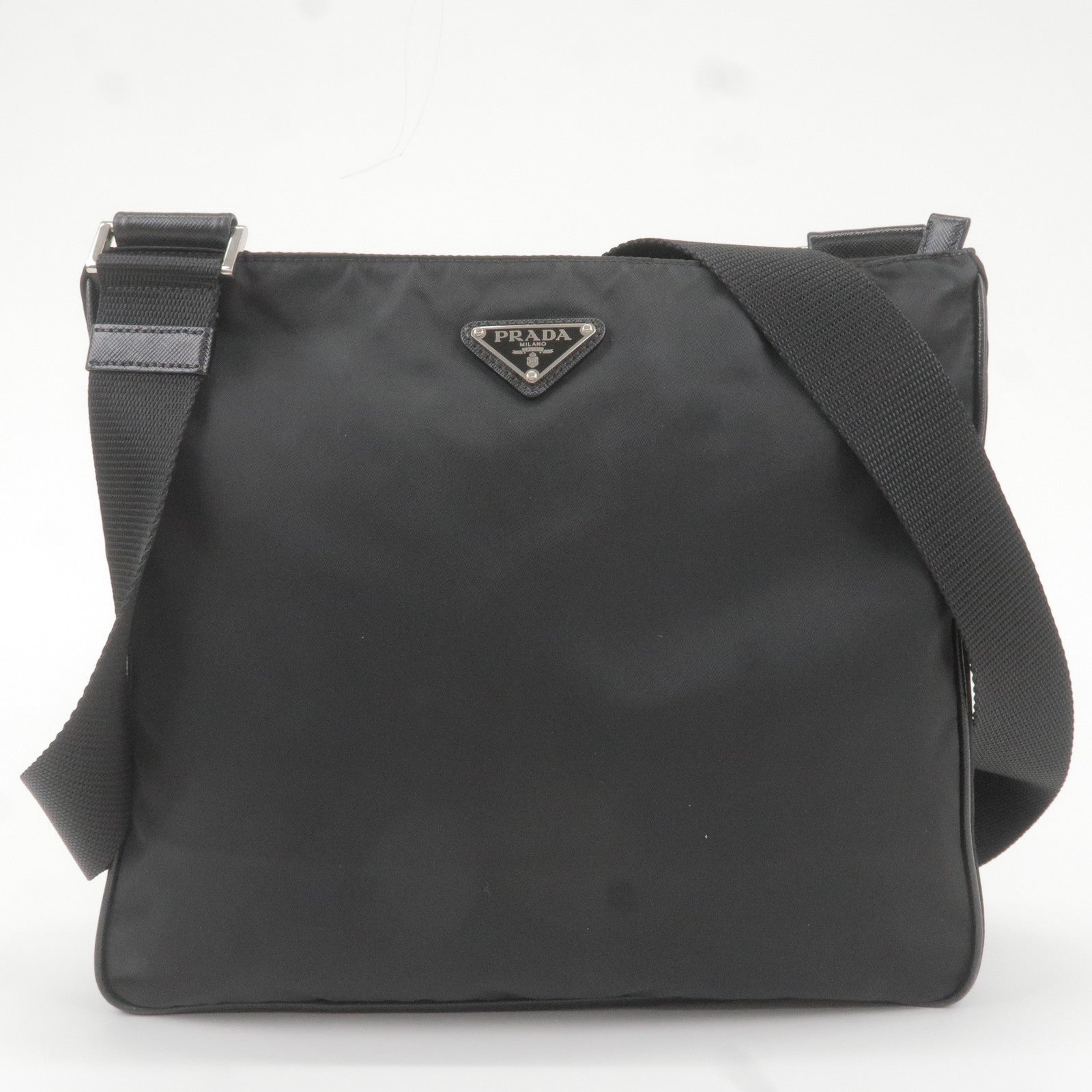 Prada Prada Nylon Leather Shoulder Bag Purse Black Nero