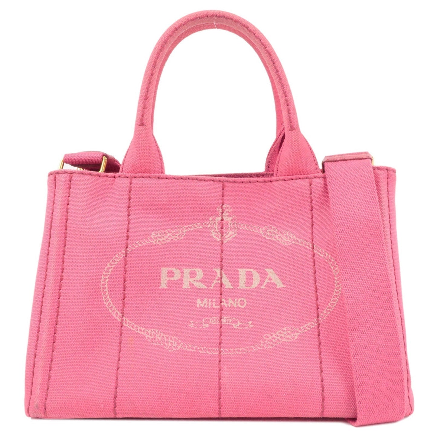 Prada Prada Logo Canapa Mini Canvas 2Way Tote Bag 1Bg439 36781 15