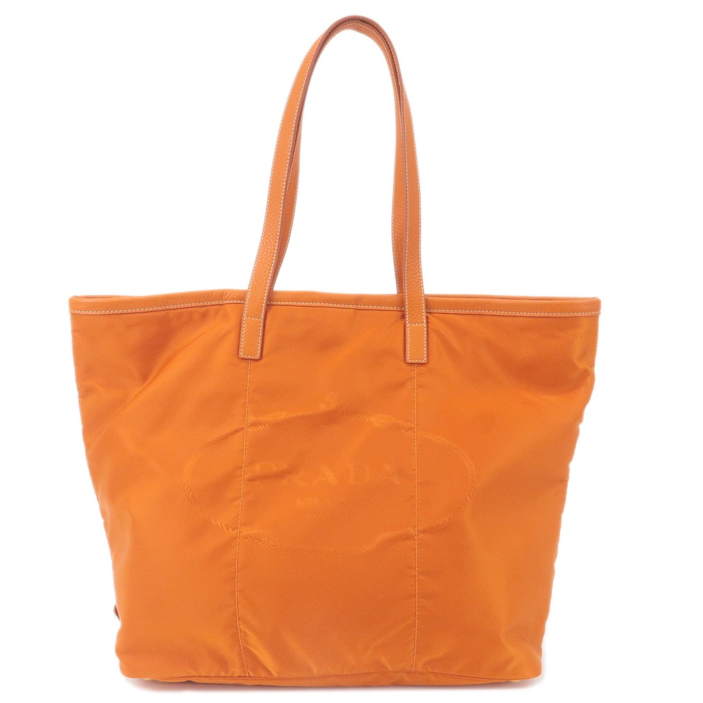 Prada Prada Nylon Leather Tote Bag Shoulder Bag Orange