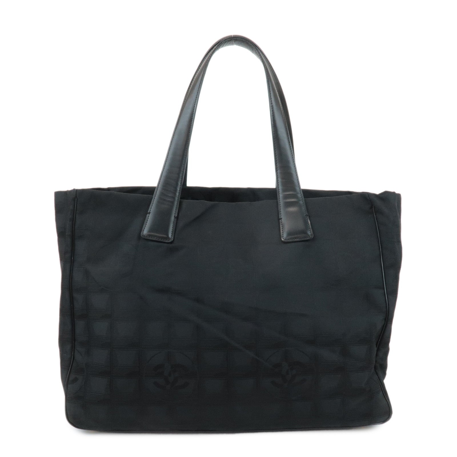 CHANEL New Travel Line Nylon Jacquard Leather Tote Bag A15991