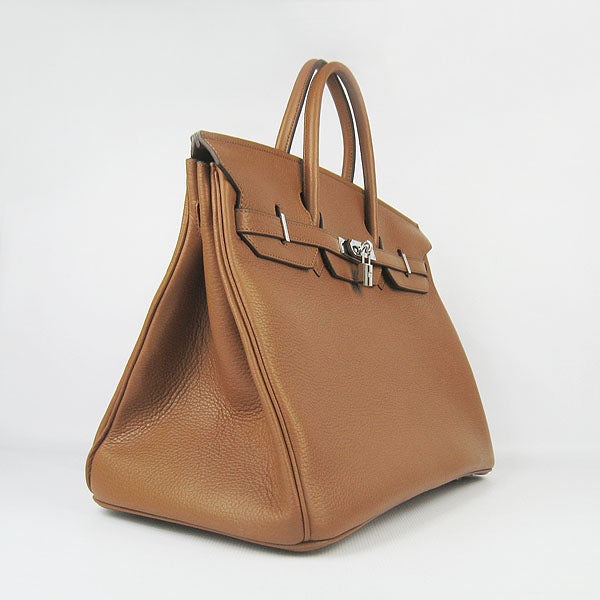 Hermes Luxury Birkin Cm Togo Handbags Light Coffee Leather Travel Bag