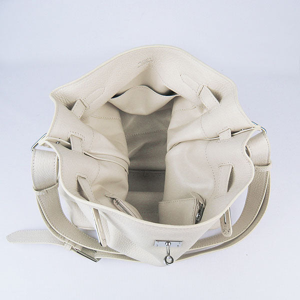 Hermes Luxury Nappa Shoulder Bag Leather Beige