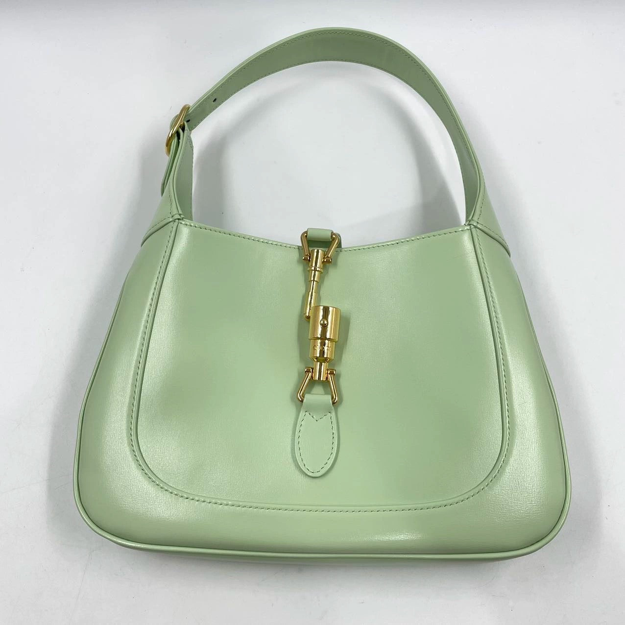 Gucci Jackie Light Adjustable Strap Leather Green Small Travel Bag