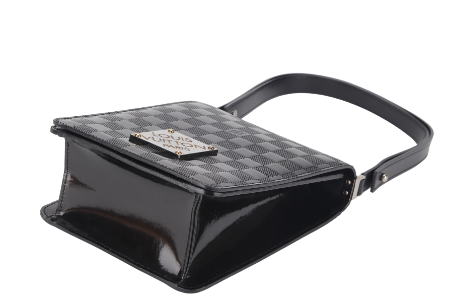 LOUIS VUITTON M92129 CABARET CLUB HANDBAG DAMIER VERNIS SILVER HARDWARE WITH DUST COVER