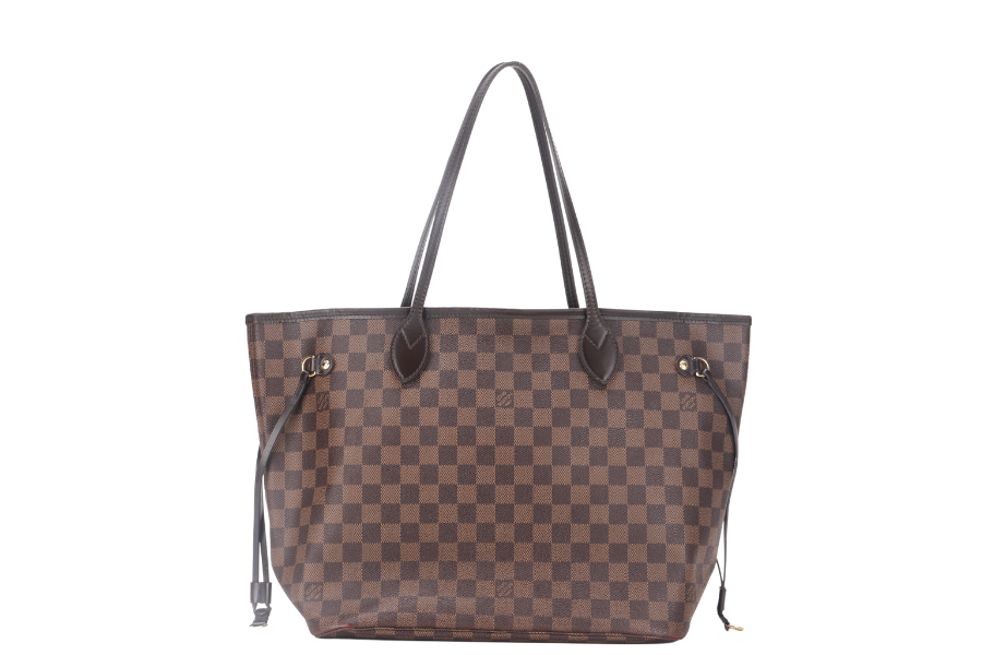 LOUIS VUITTON NEVERFULL MM (N40600) BROWN DAMIER EBENE GOLD HARDWARE