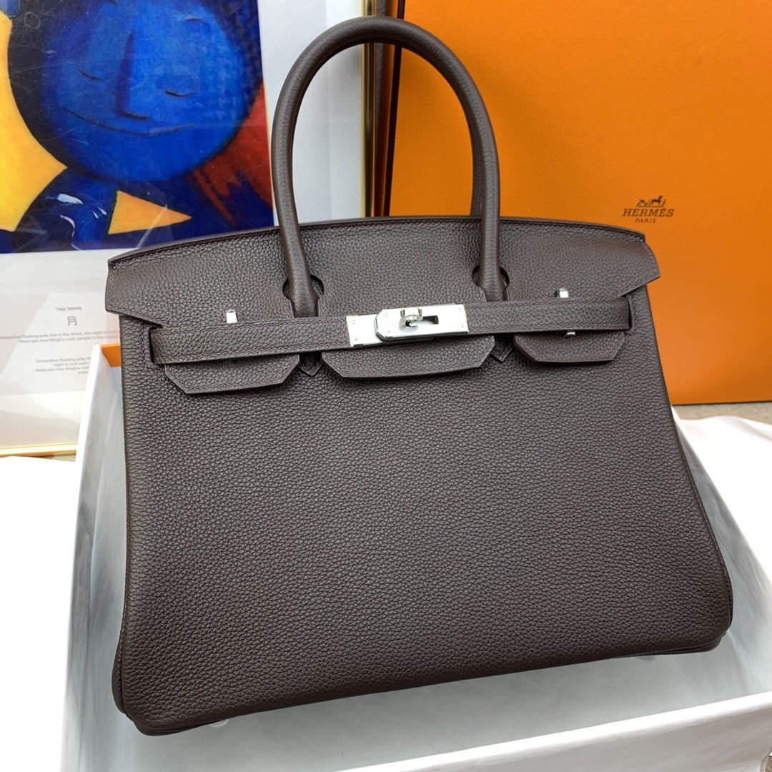 Top Quality Birkin Togo Dark Grey Bag Travel Bag