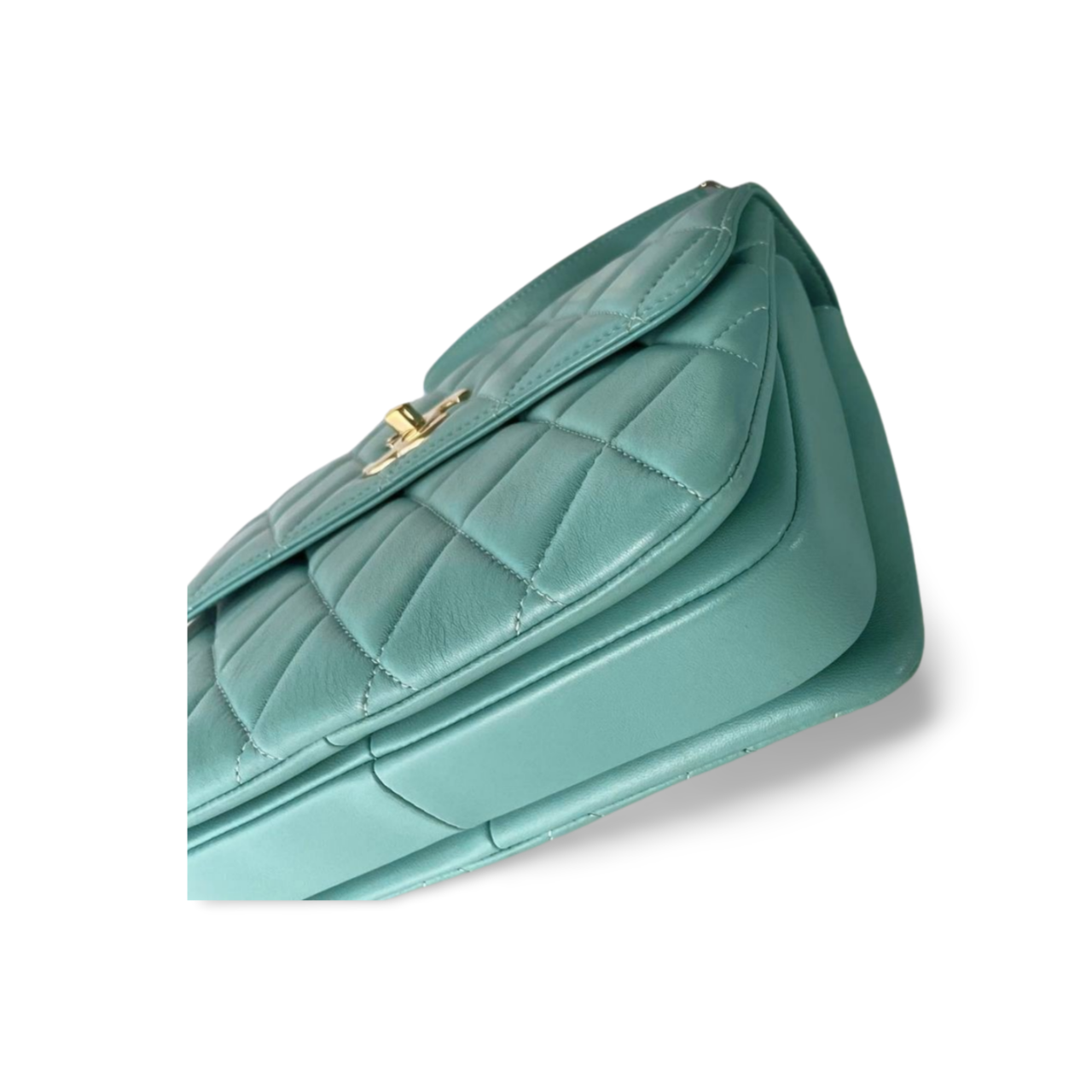 Chanel Small Trendy CC Bag In Tiffany Blue Lambskin Leather With Gold Hardware