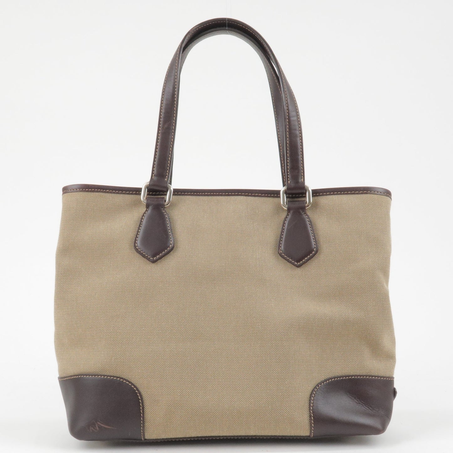 Prada Prada Logo Jacquard Leather 2Way Bag Beige Brown Travel Bag