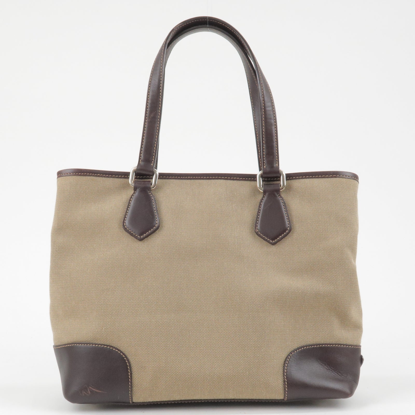 Prada Prada Logo Jacquard Leather 2Way Bag Beige Brown Travel Bag