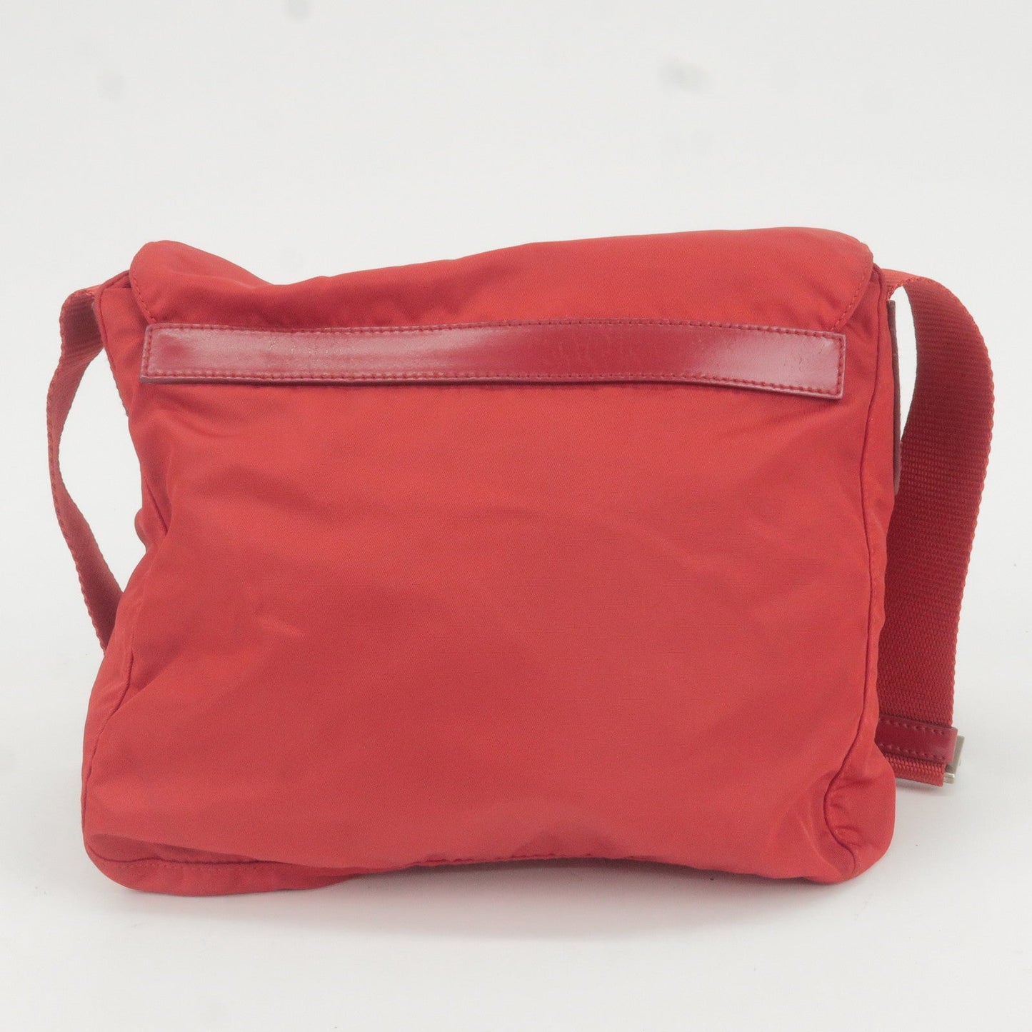 Prada Prada Logo Nylon Leather Shoulder Bag Rosso Red Bt8994 35734 15