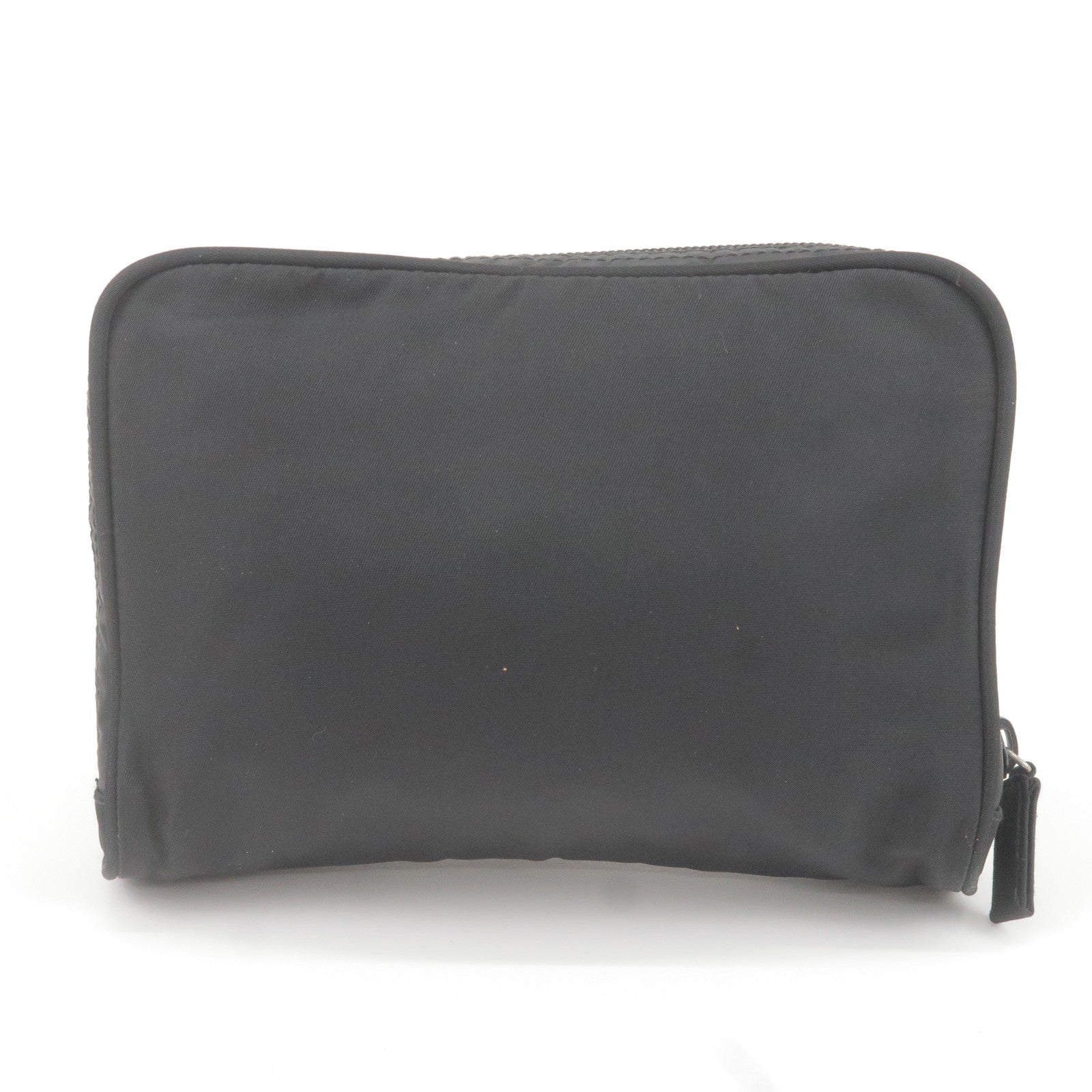 Prada Prada Logo Nylon Cosmetic Pouch Clutch Bag Nero