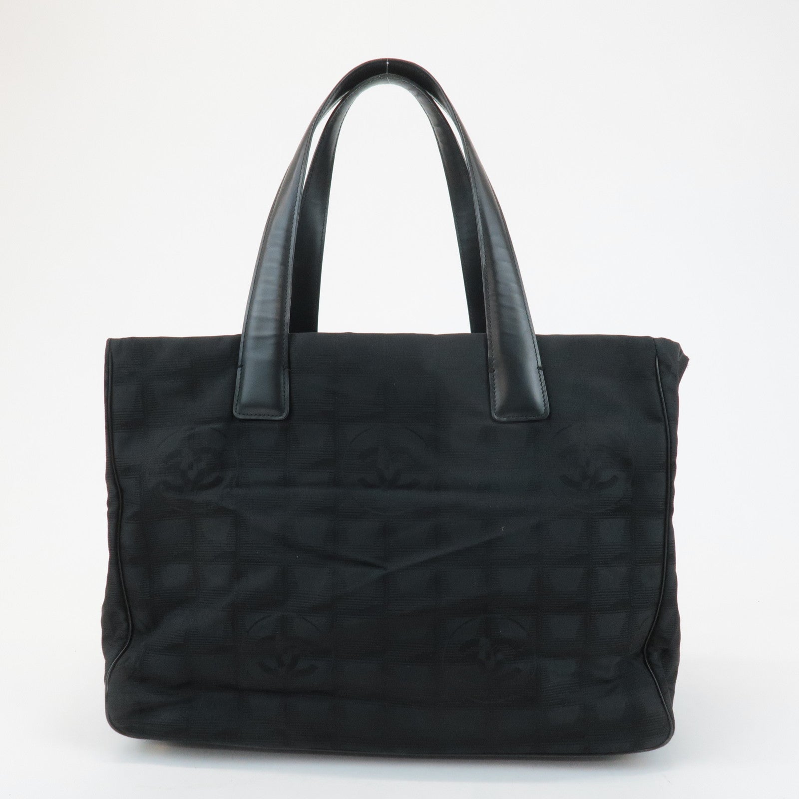 CHANEL New Travel Line Nylon Jacquard Leather Tote Bag A15991