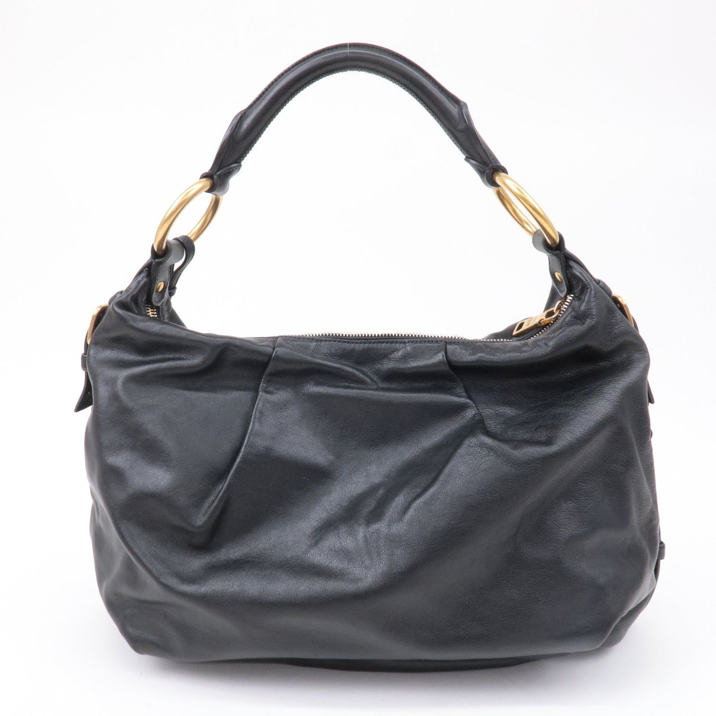 Prada Prada Logo Leather One Shoulder Bag Nero Black