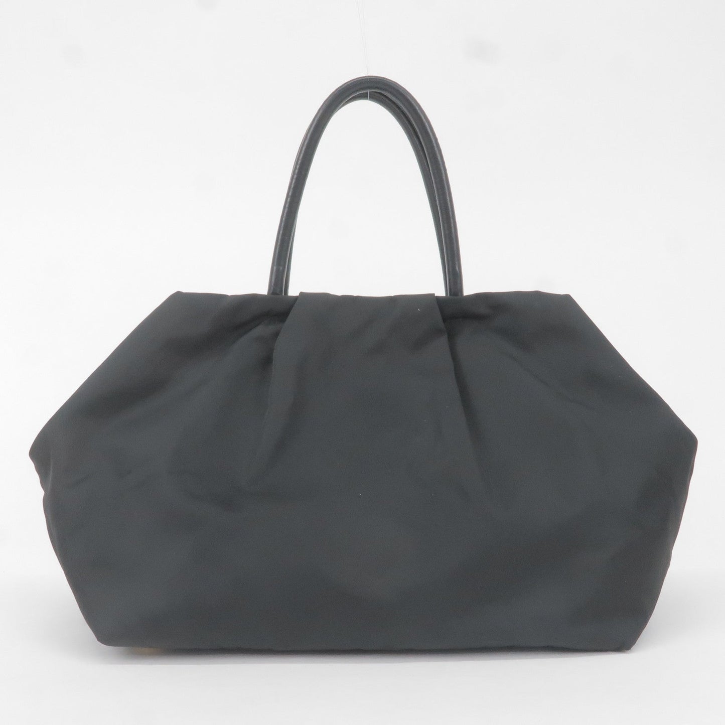 Prada Prada Nylon Leather Ribbon Hand Bag Nero Black Travel Bag