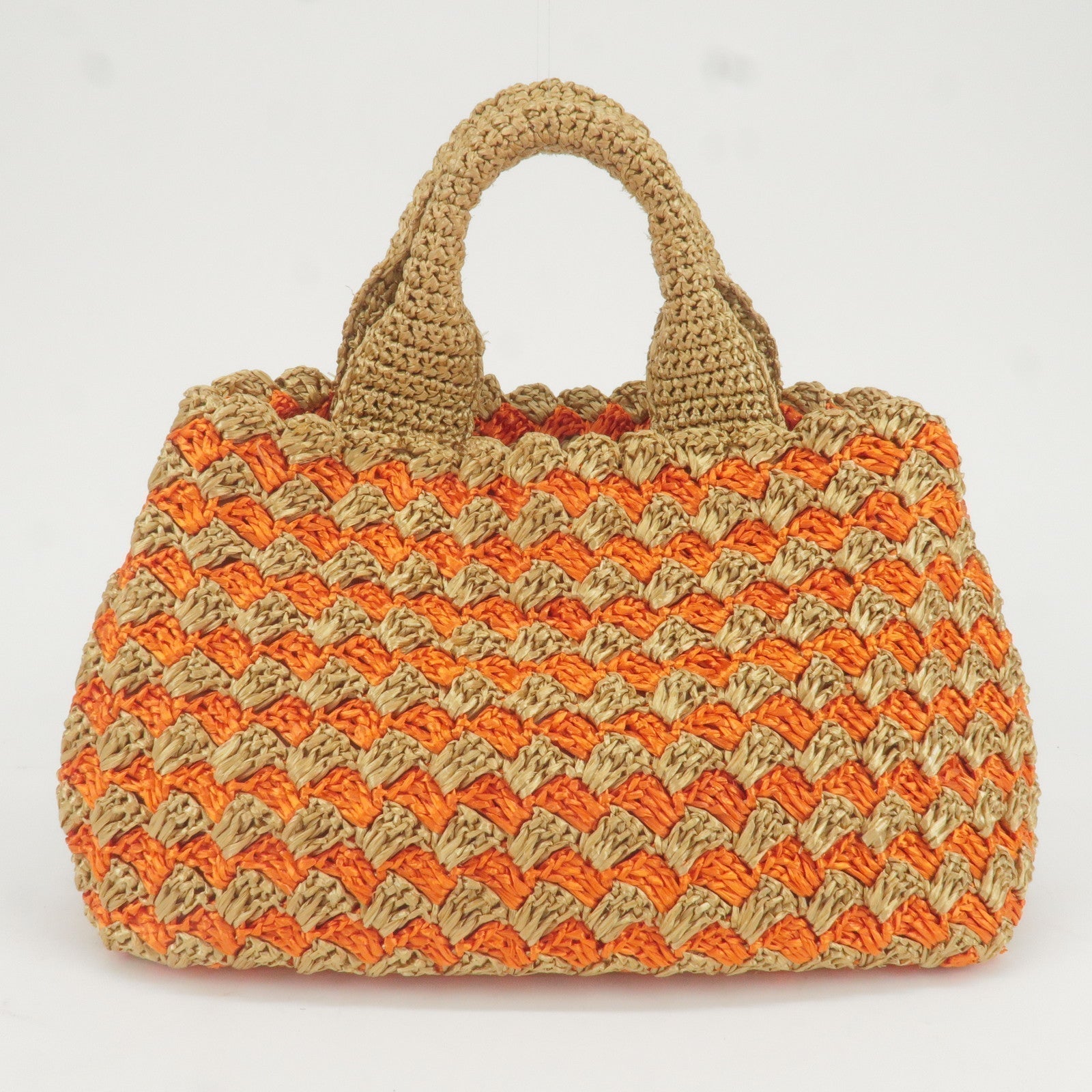 Prada Prada Logo Raffia Crochet Tote Bag Hand Bag Bn2303 35734 11