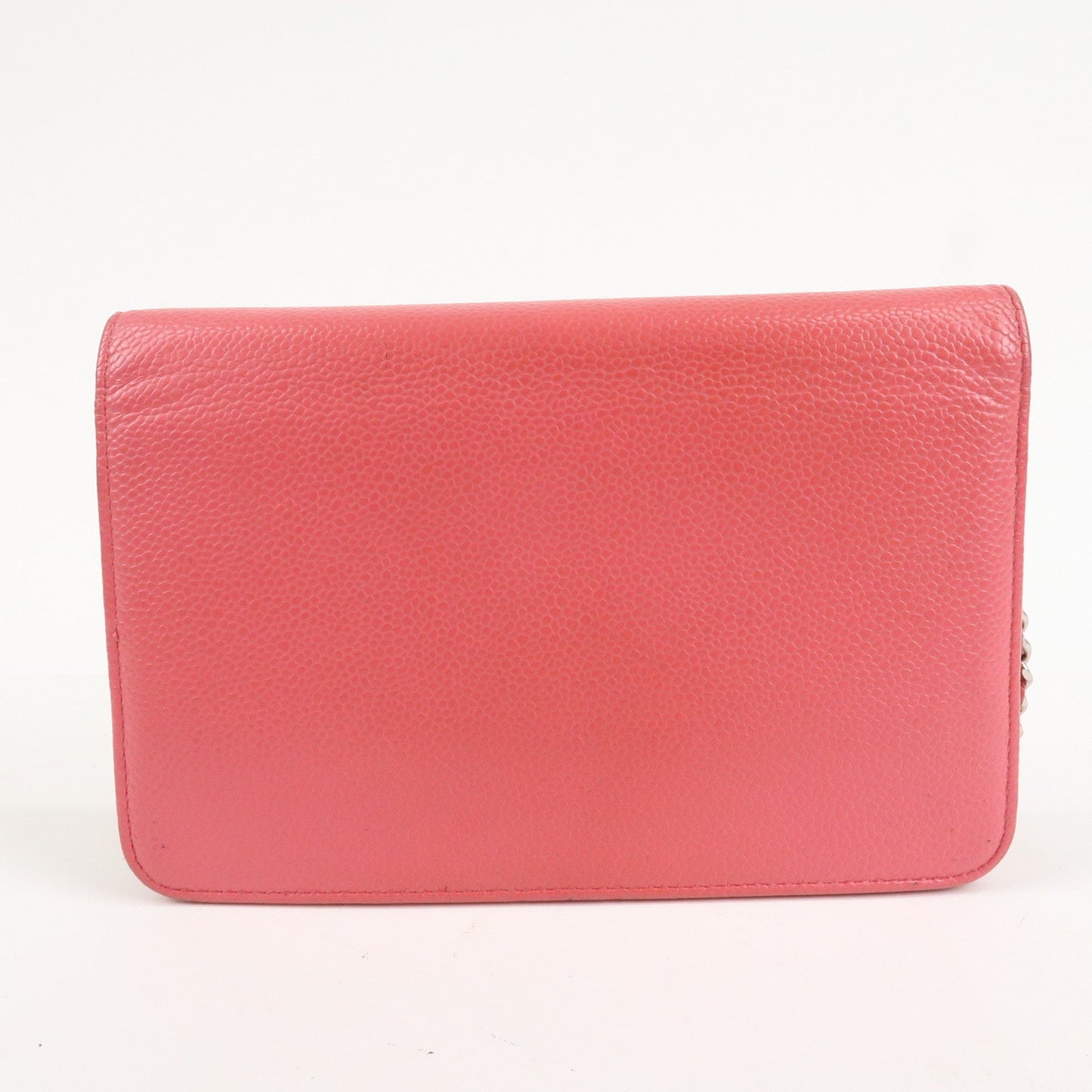 CHANEL COCO Mark Caviar Skin Chain Wallet WOC A48654 Pink
