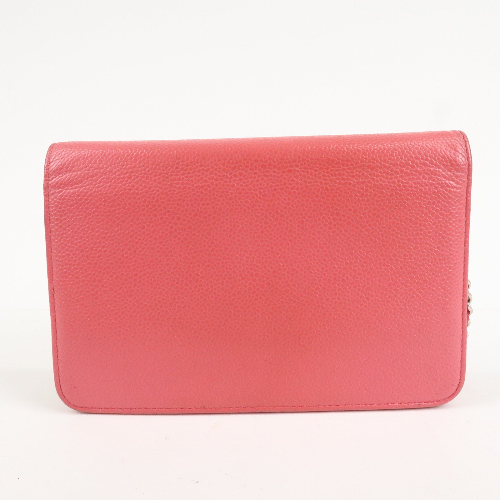 CHANEL COCO Mark Caviar Skin Chain Wallet WOC A48654 Pink