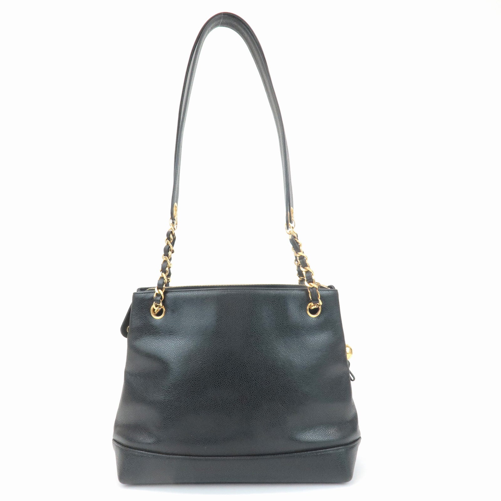 CHANEL COCO Mark Caviar Skin Chain Shoulder Bag Black