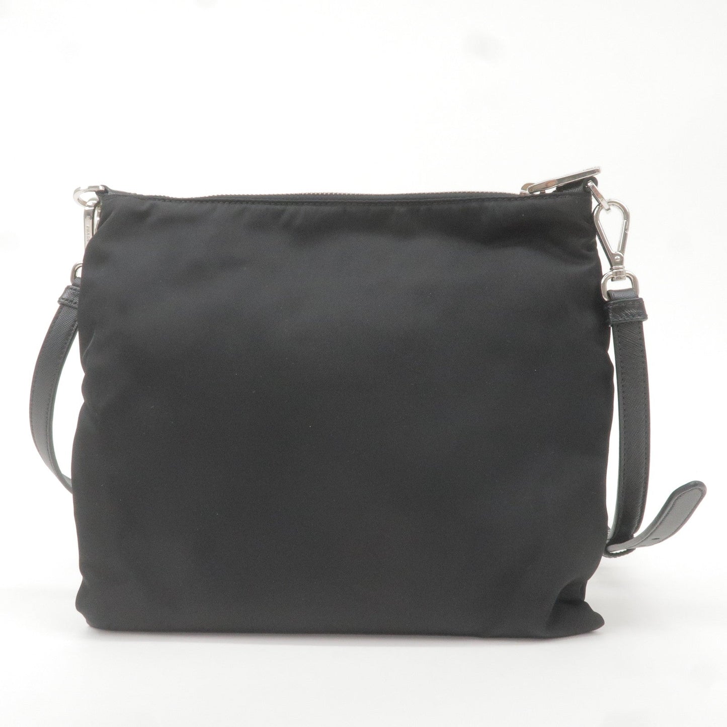 Prada Prada Logo Nylon Leather Shoulder Bag Black Noir