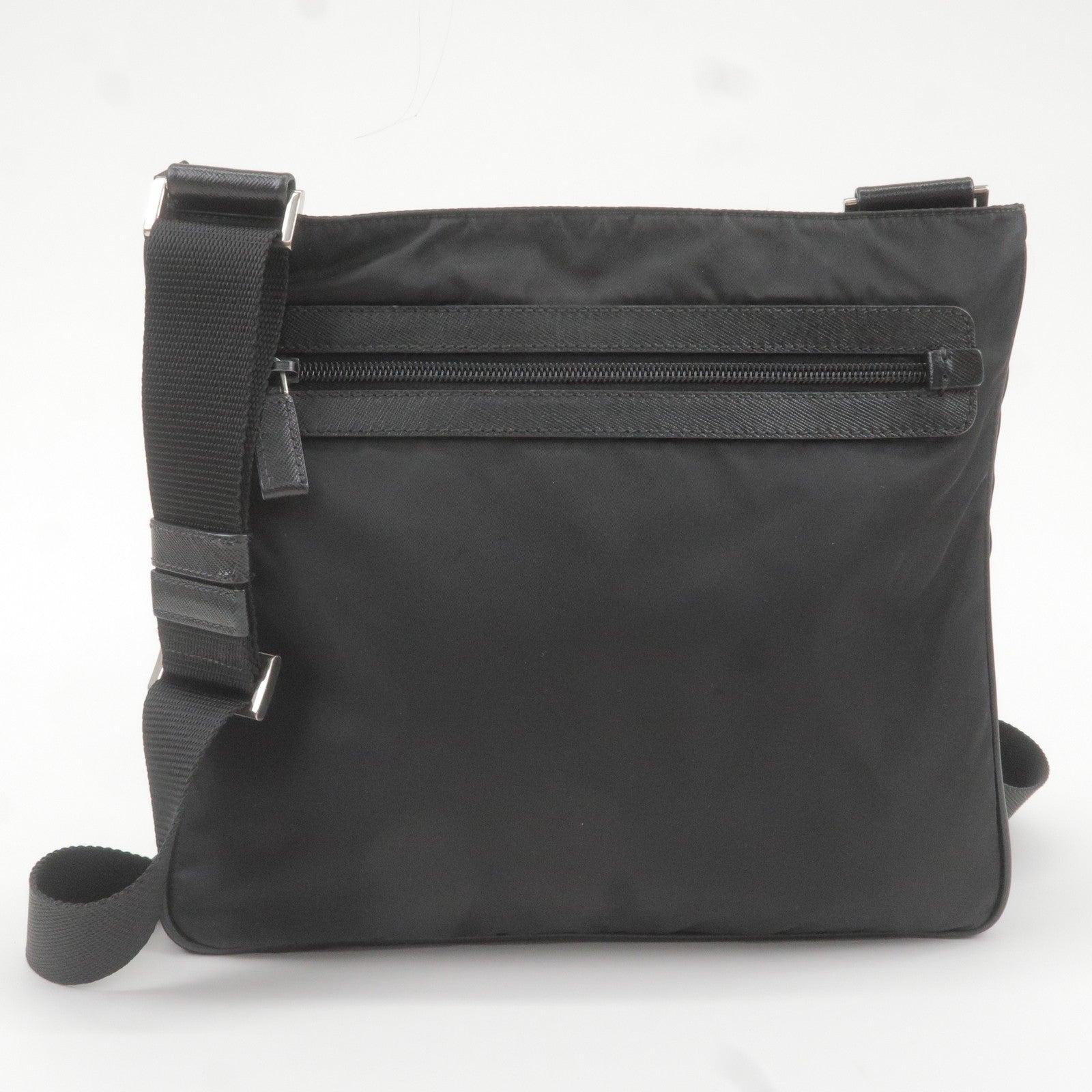 Prada Prada Nylon Leather Shoulder Bag Purse Black Nero