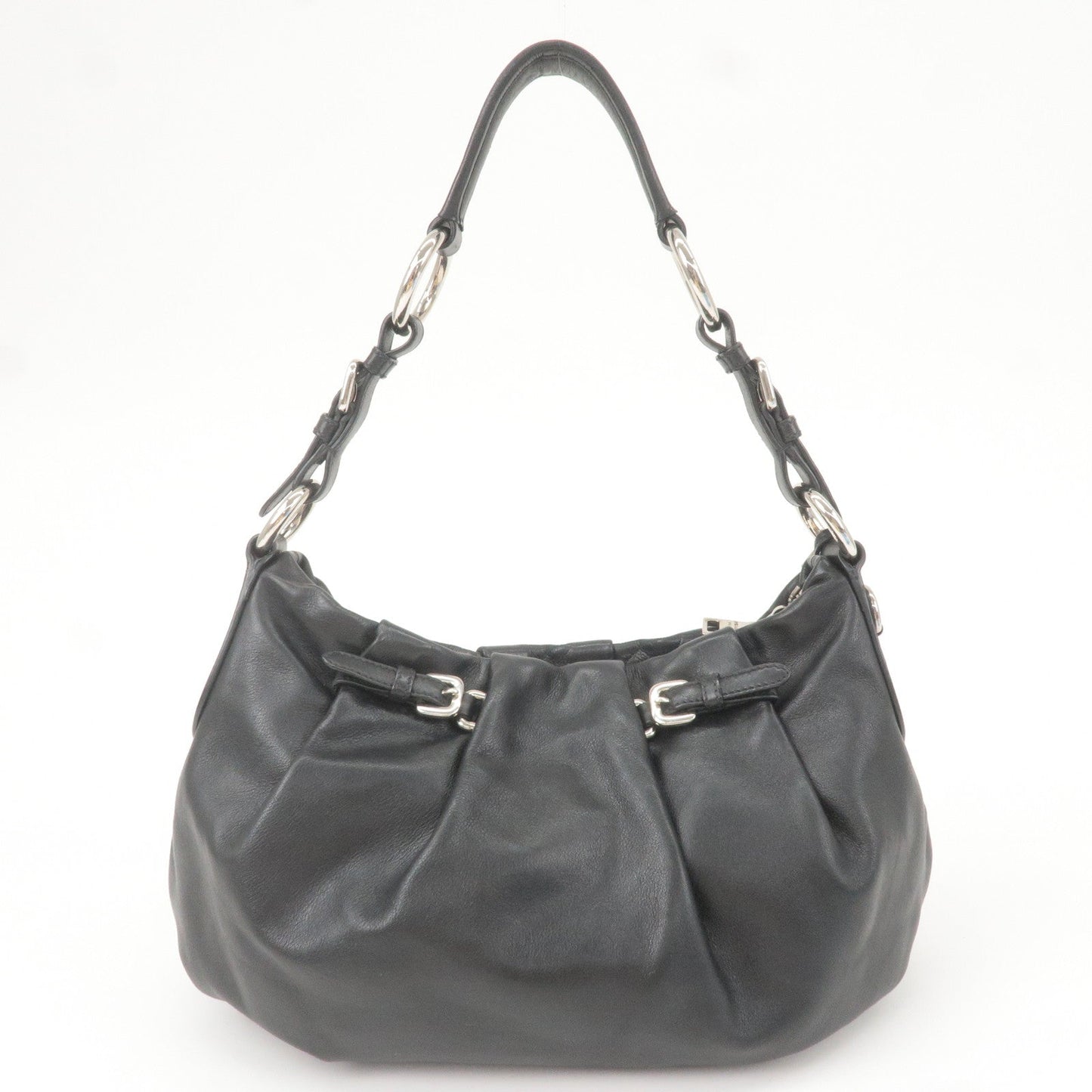 Prada Prada Logo Leather Shoulder Bag Hand Bag Black Br3795 36725 11