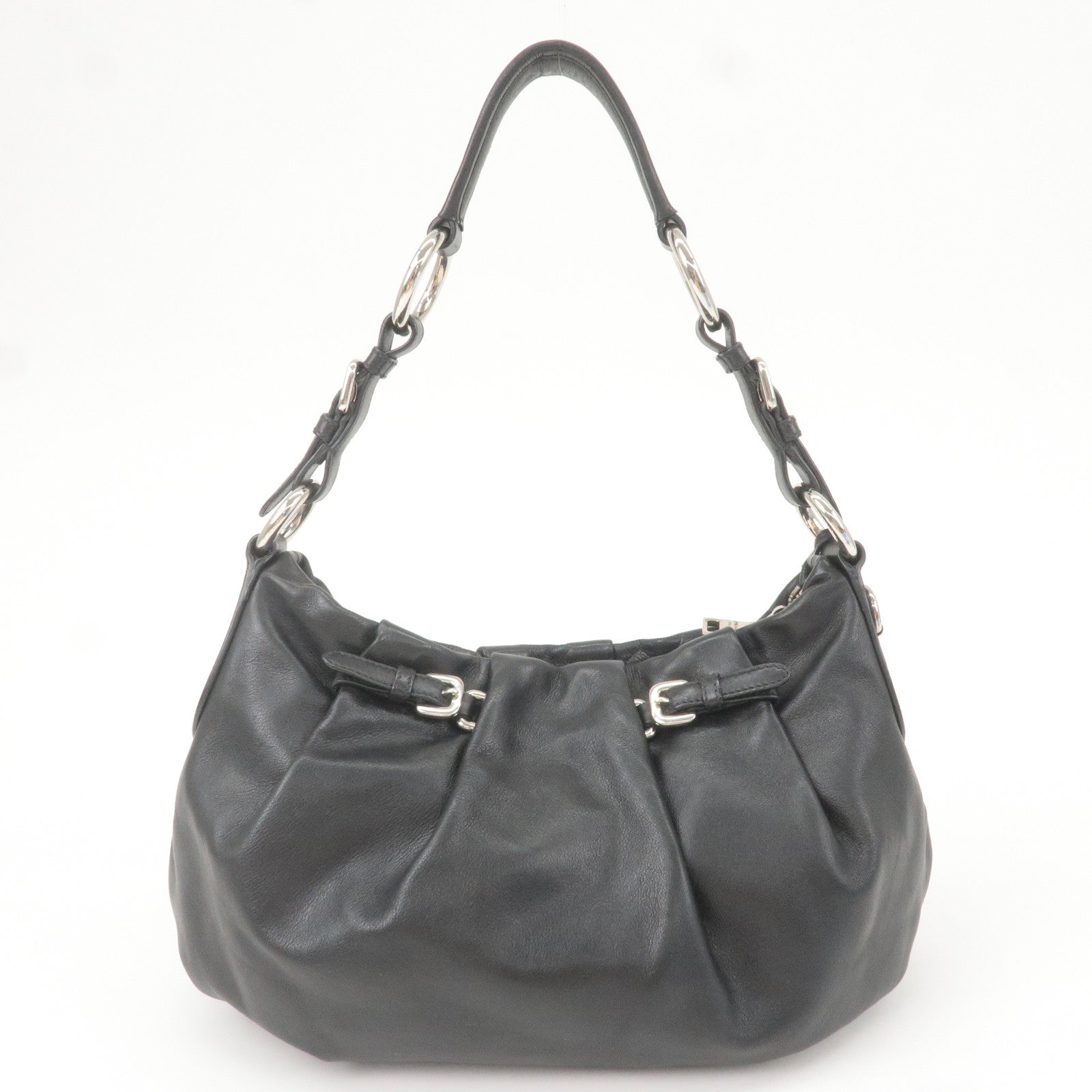 Prada Prada Logo Leather Shoulder Bag Hand Bag Black Br3795 36725 11