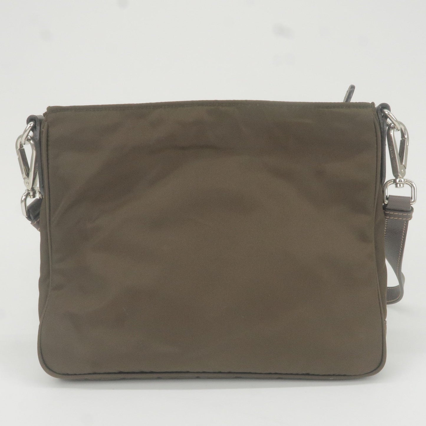 Prada Prada Logo Nylon Leather Shoulder Bag Purse Khaki