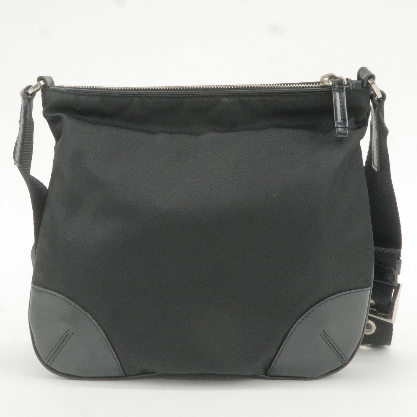 Prada Prada Logo Nylon Leather Shoulder Bag Nero Black Black 35908 14