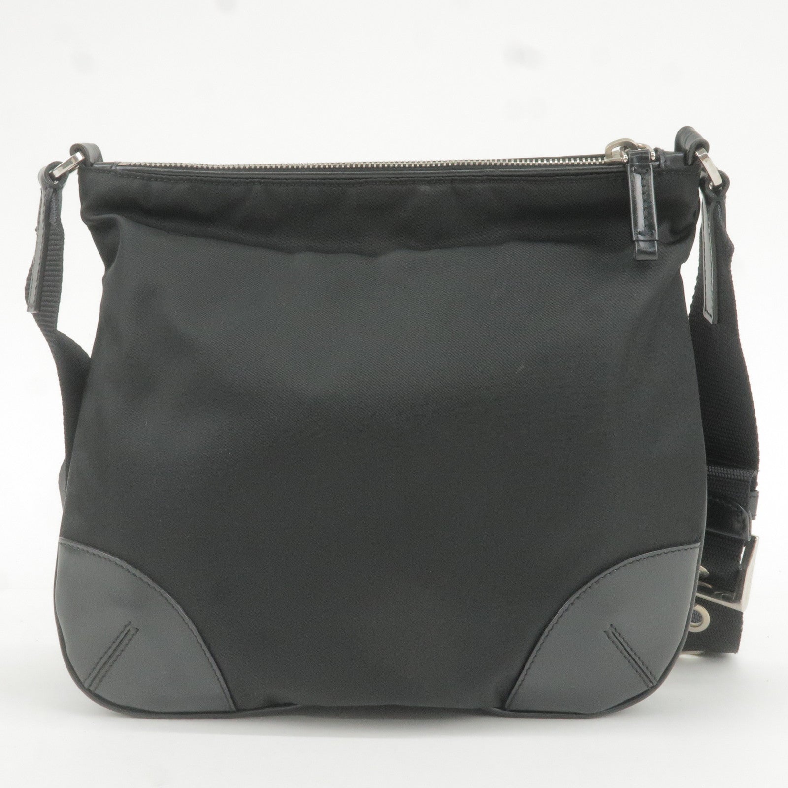 Prada Prada Logo Nylon Leather Shoulder Bag Nero Black Black 35908 14