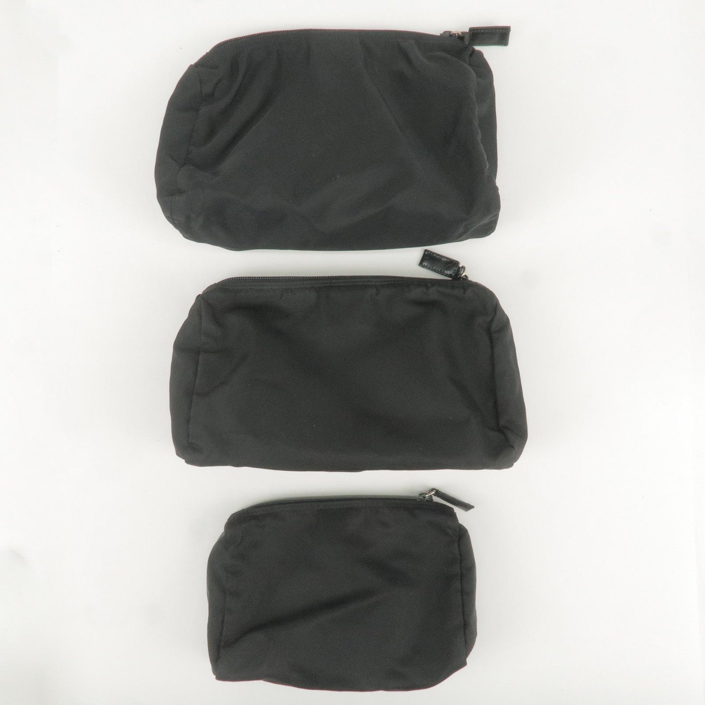 Prada Prada Set Of 3 Logo Nylon Cosmetic Pouch Clutch Bag