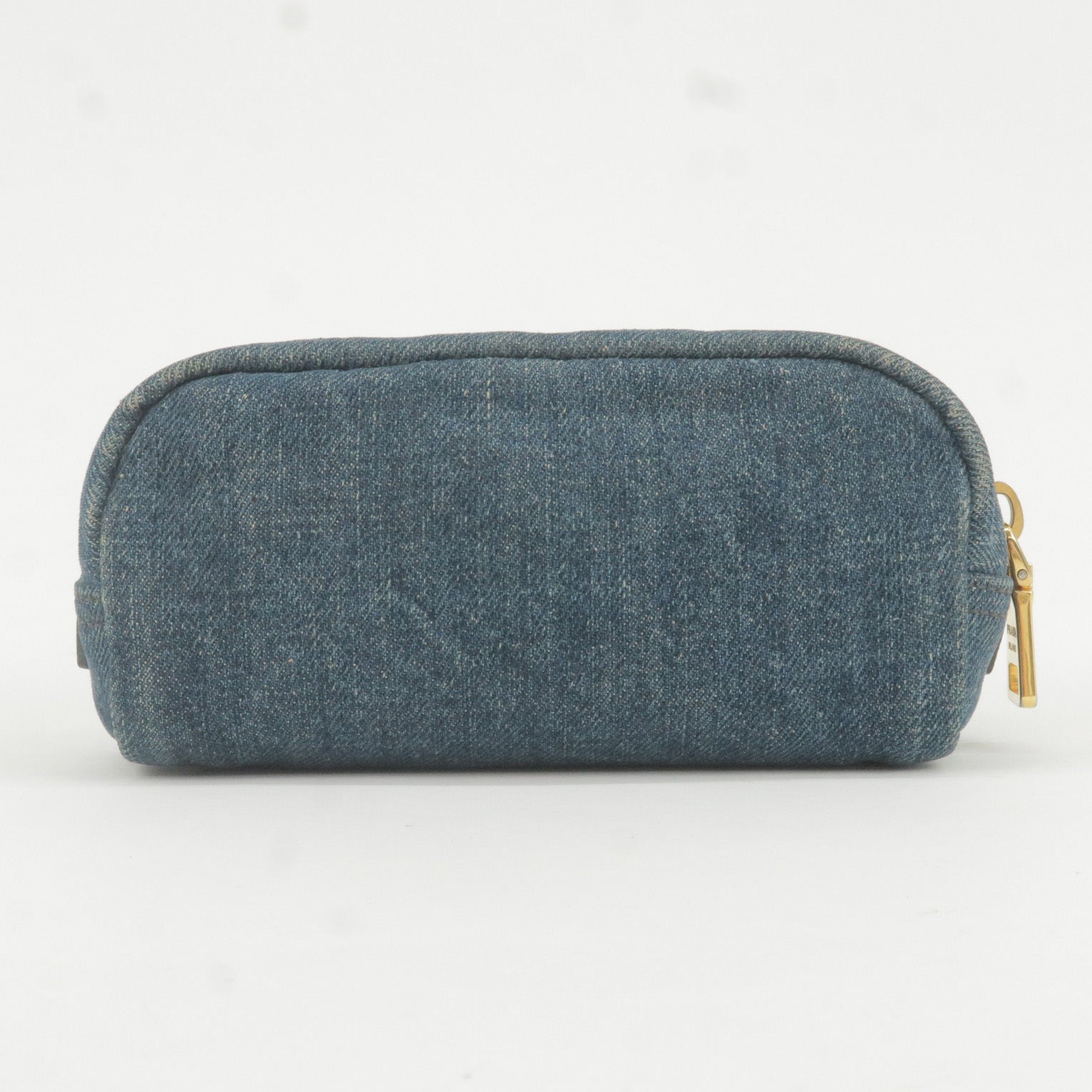 Prada Prada Logo Cosmetic Pouch Clutch Bag Navy Gold