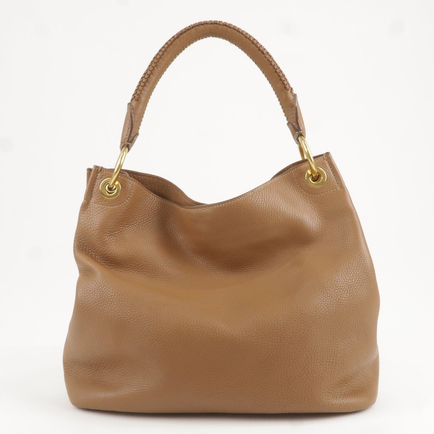 Prada Prada Logo Leather One Shoulder Bag Brown Br4829