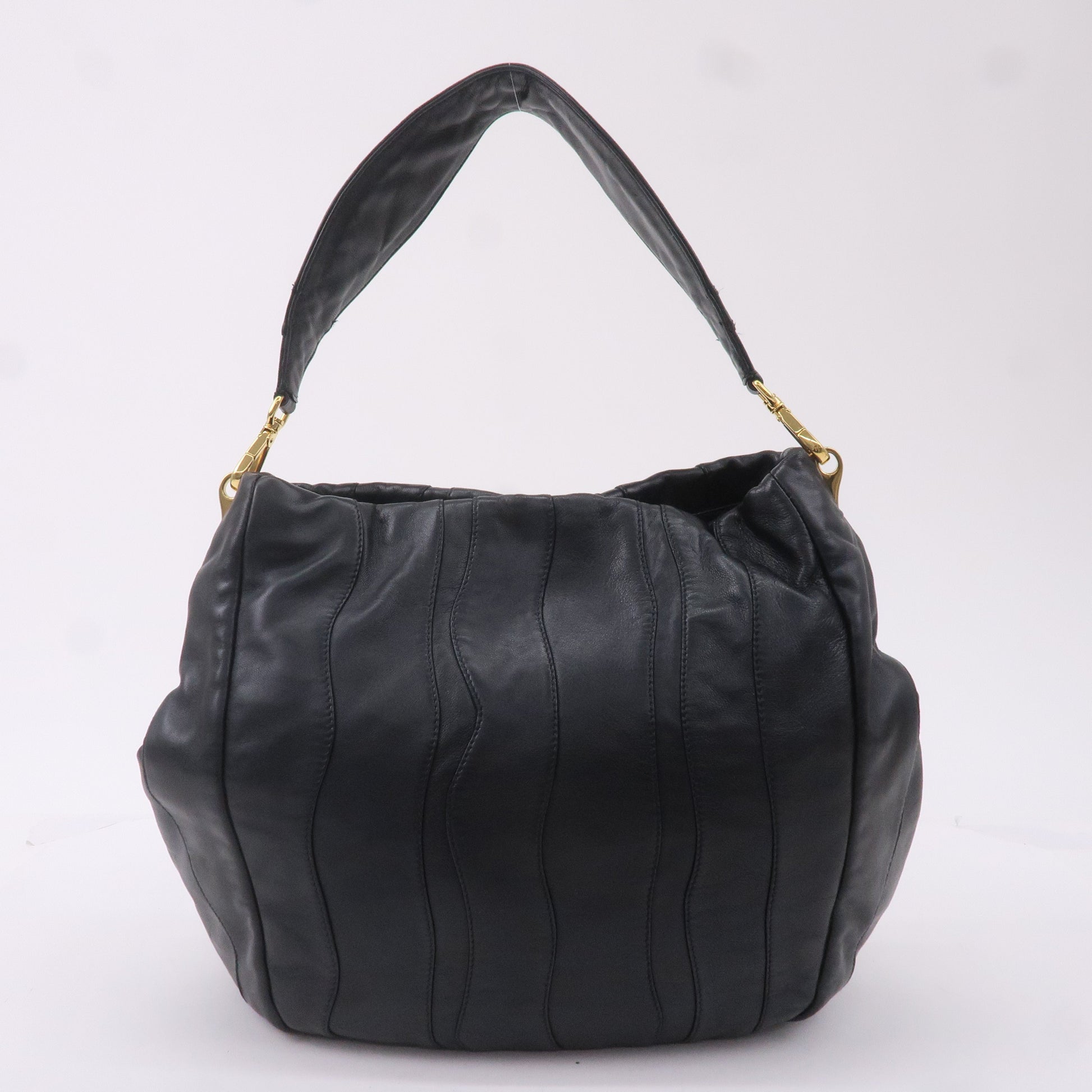 Prada Prada Leather Shoulder Bag Hand Bag Black New