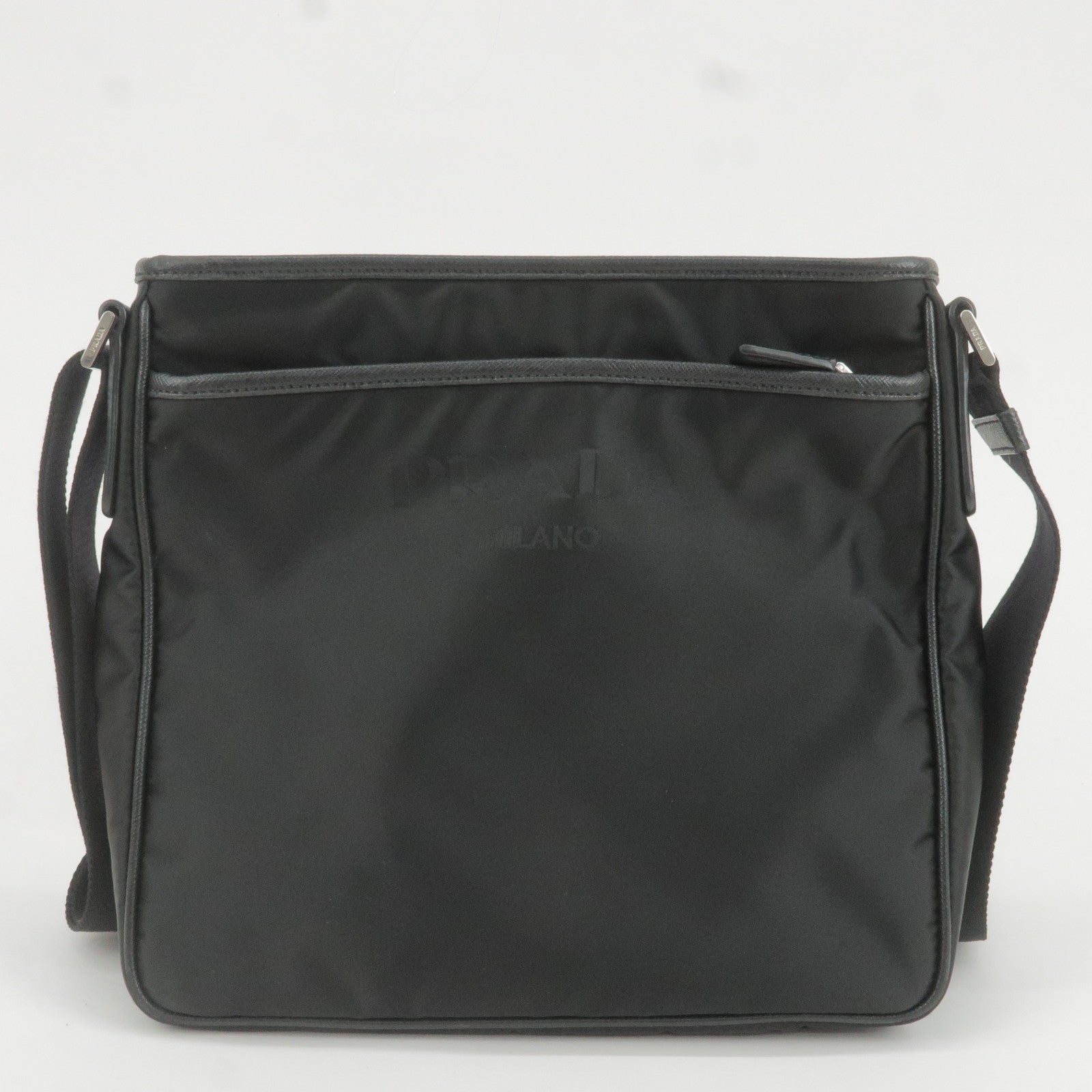 Prada Prada Nylon Leather Shoulder Bag Nero Black 2Vh797