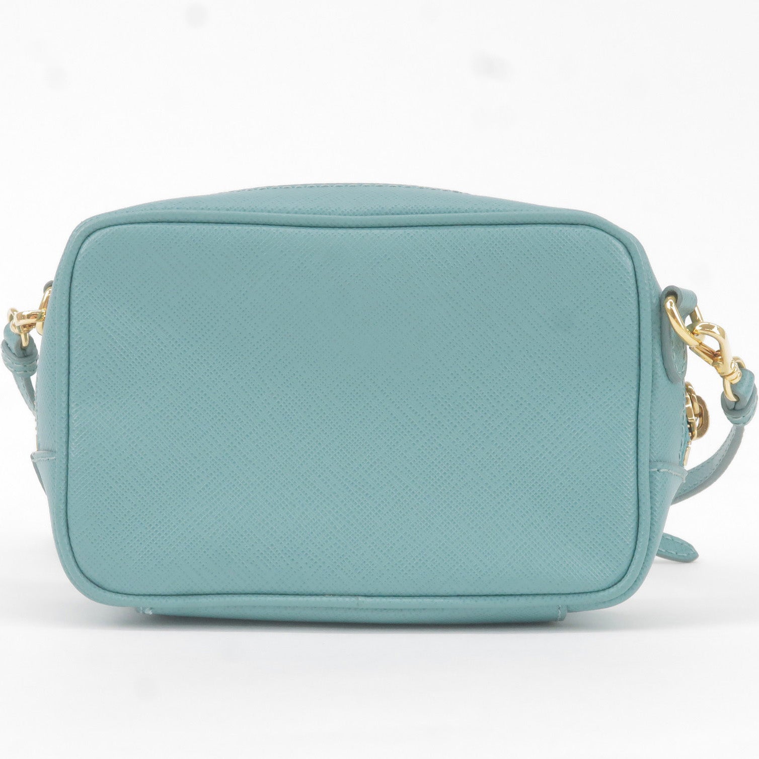 Prada Daino Shoulder Bag Purse Light Leather Vitello Blue
